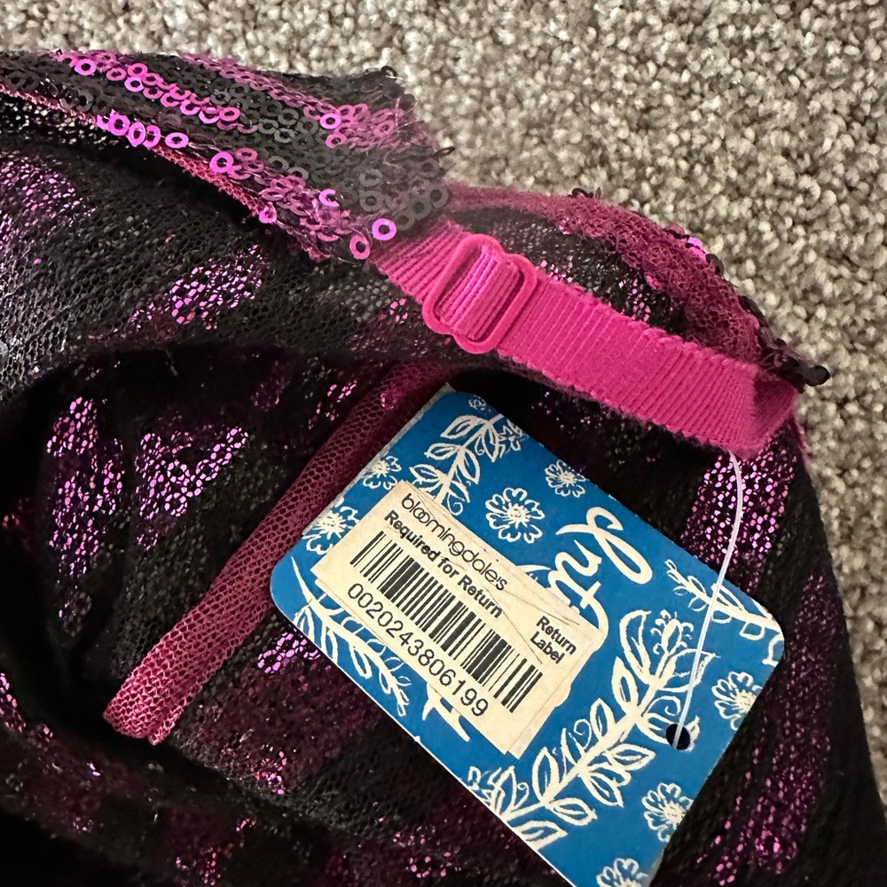 Pink and Black Zebra Print Sequin Dress - Picture 3 of 3